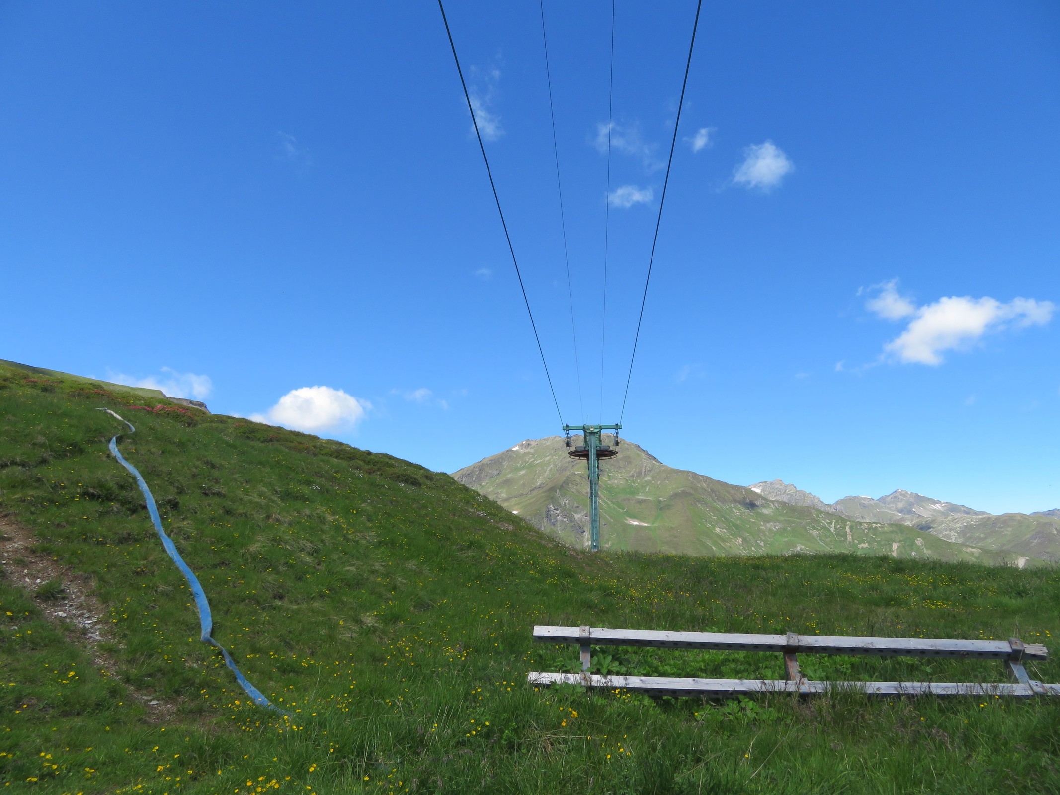 Bereich zwsichen dem Ausstieg und der Umkehrrolle am Beilspitzlift.