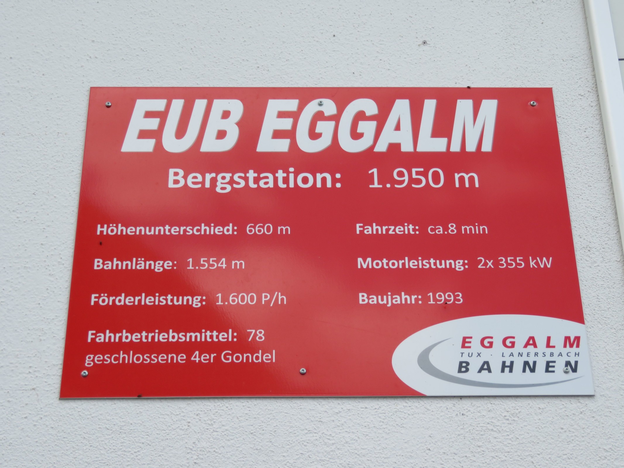 Technische Daten Eggalmbahn.