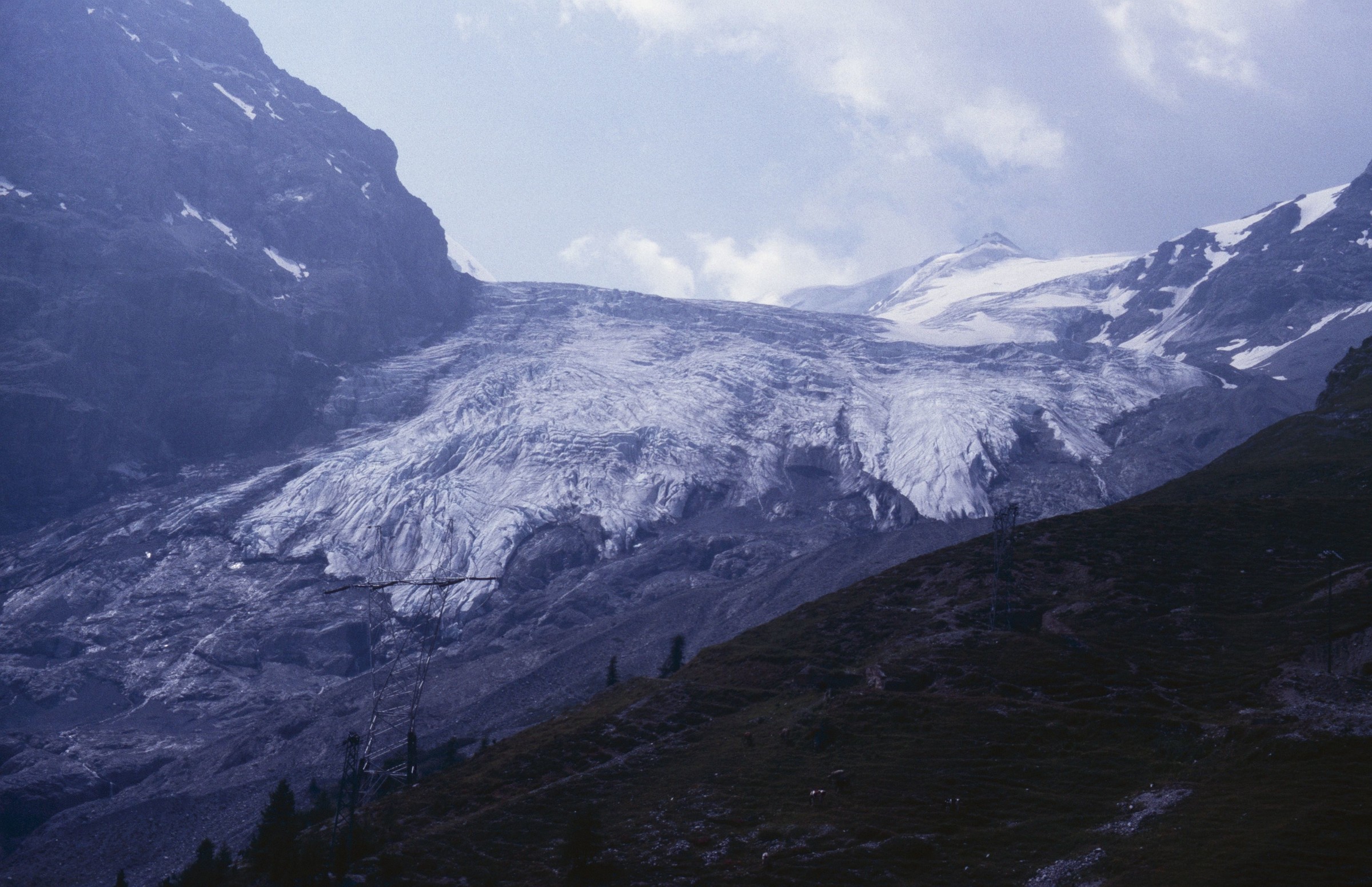 Hier sieht man den einen Gletscher von der Ostrampe aus. Das ist der Madatschferner - Vedretta del Madaccio in italienisch.