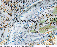 Der Belvederegletscher in der Schweizer Landeskarte