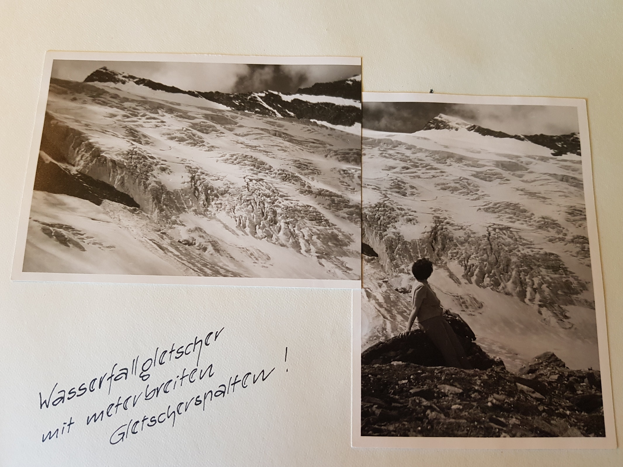 Der von Spalten durchzogene Wasserfallgletscher!