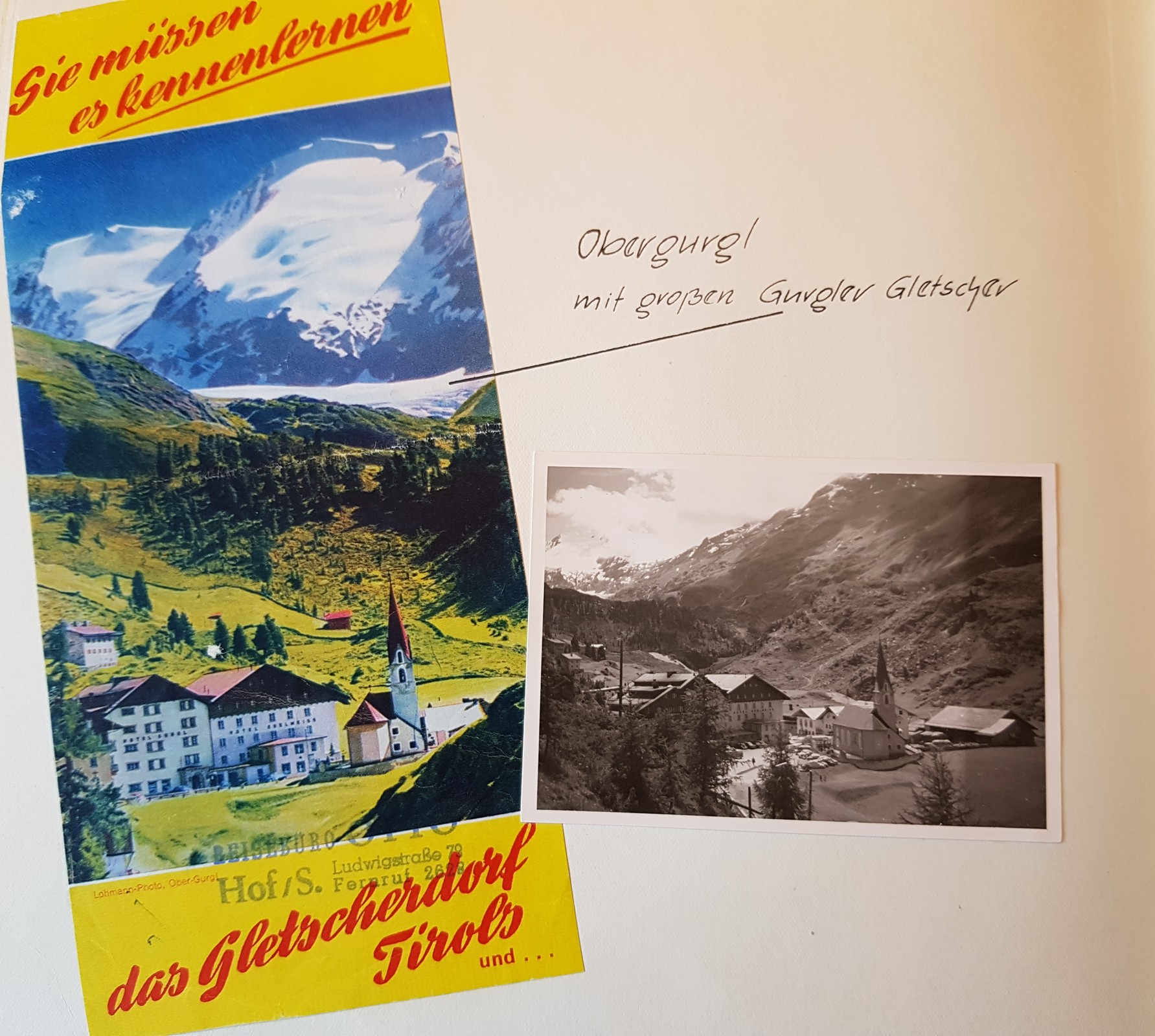 Hier sieht man auch nochmal den Gurgler Gletscher der sehr nahe an Obergurgl lag.