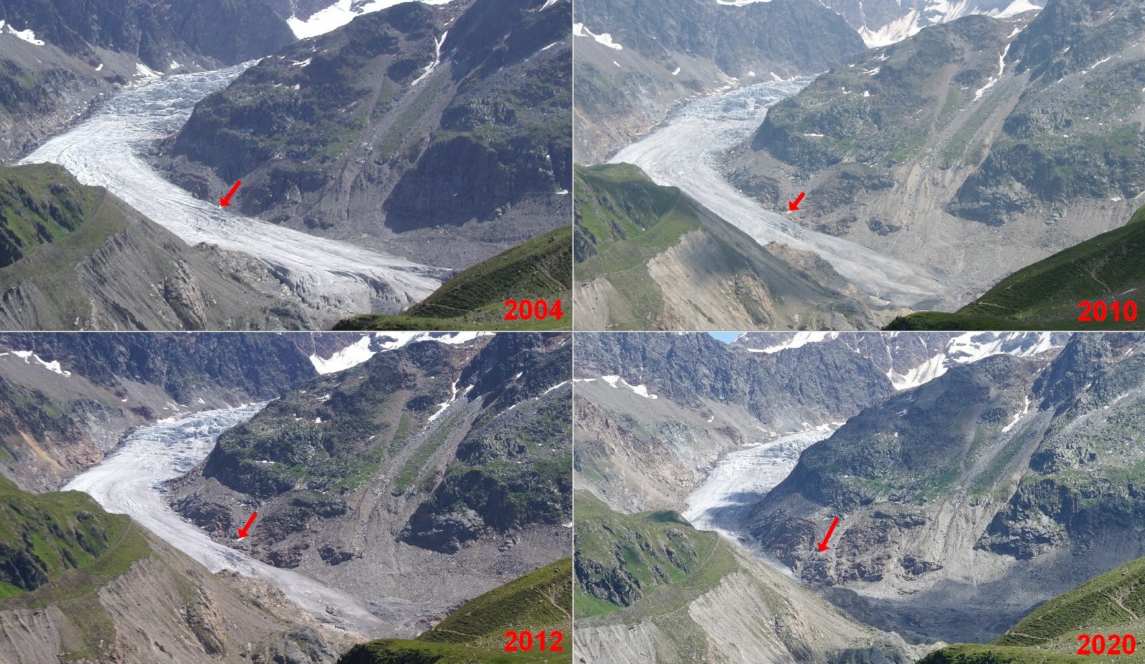 Gepatschferner 2004 bis 2020