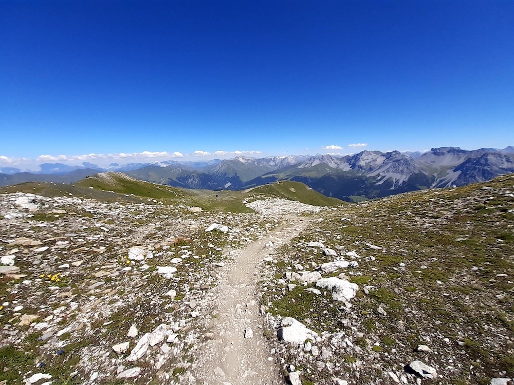 Zwischenzeitlich verlässt der Trail die schlotterige und planierte Pistenfläche.