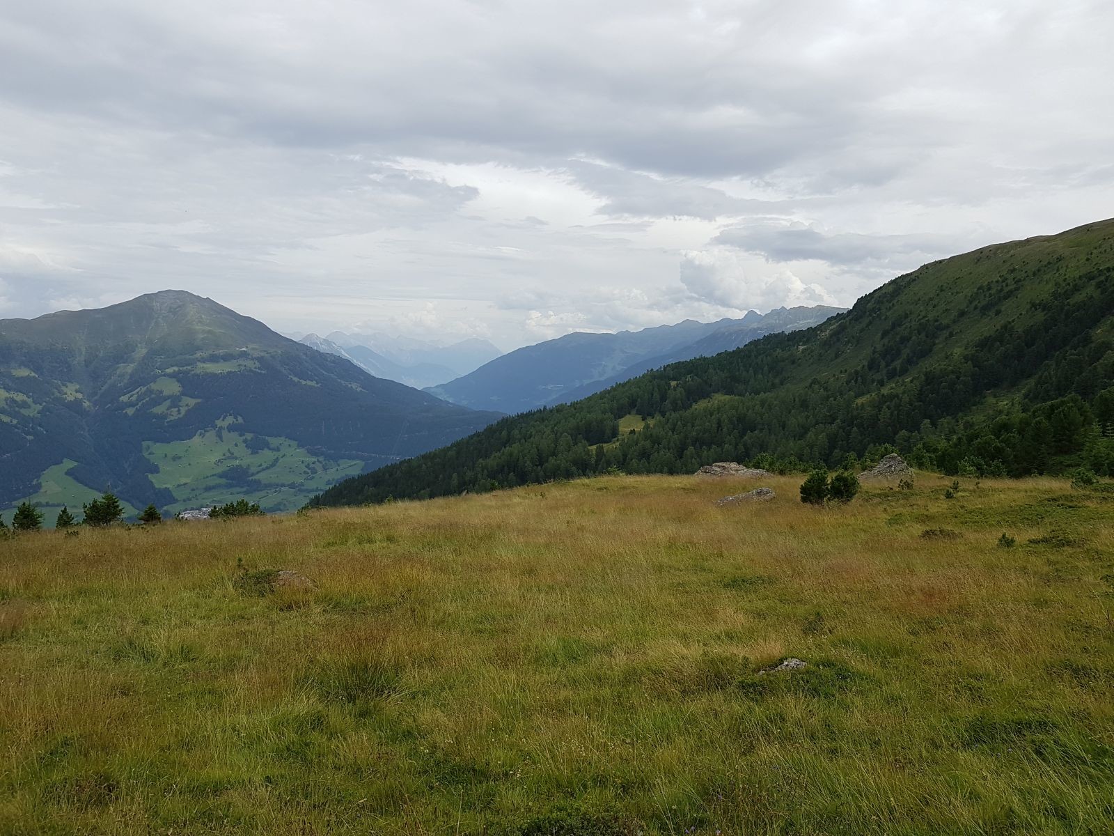 Nach dem Abstieg gelangen wir auf eine Wiese, wo wir erstmal eine Pause einlegten.