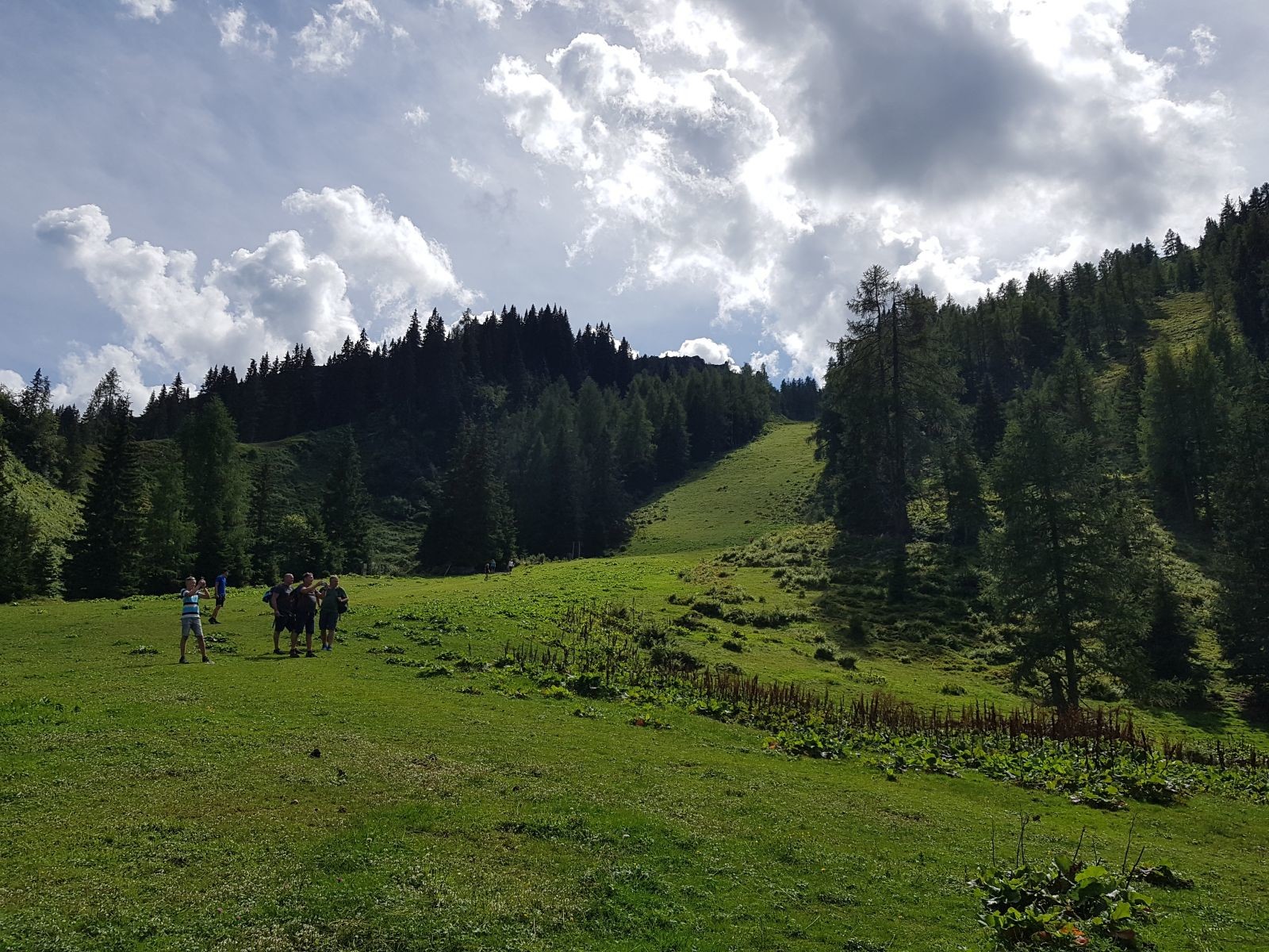 Nach einiger Zeit kommen wir auf die Abfahrt und blicken auf das Steilstück der H2.