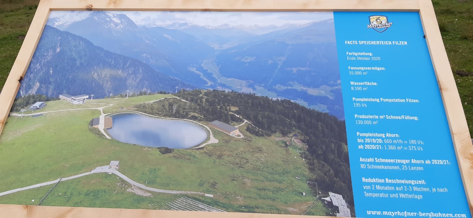 Infotafel - die Beschneiungszeit empfinde ich auch nach dem Ausbau doch noch sehr bescheiden