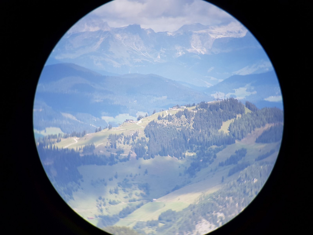 Der Bereich Obergassalm, rechts der Stegbachschlepper