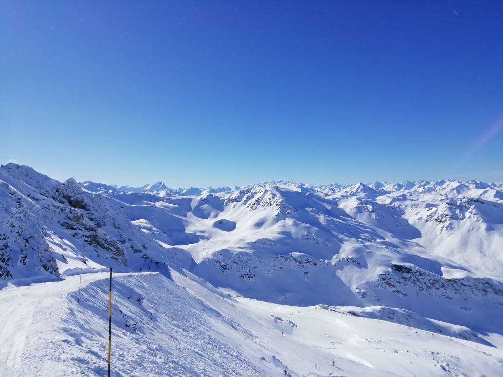 Ein traumhafter Blick vom Mont Vallon. Die Abfahrt war aber leider nicht so gut. Eisig und knollig. Nicht das was ich mag.
