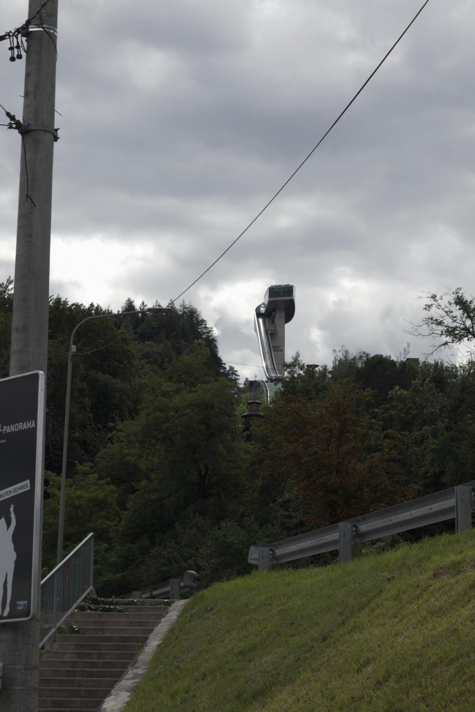 Blick von der Straßenbahn-Endstation