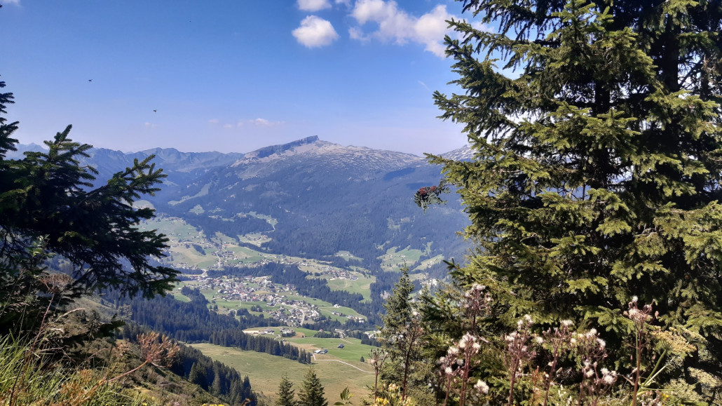 Nochmal der Ifen - mein Lieblingsberg und im Vordergrund Riezlern. Hier bin ich heute morgen gestartet