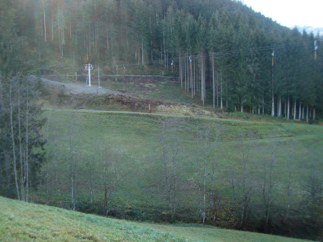 Vätterstättlift Bergstation mit großzügiger Entfernung der Bäume