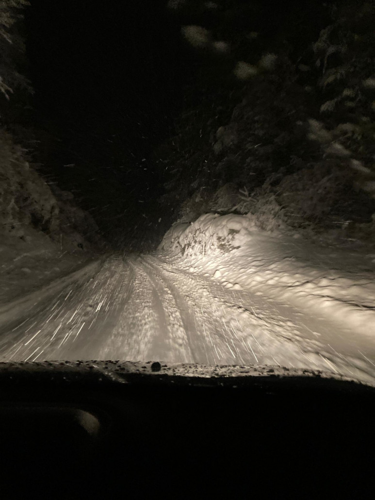 Strasse gestern Nacht zwischen Tiefemcastel und Lantsch