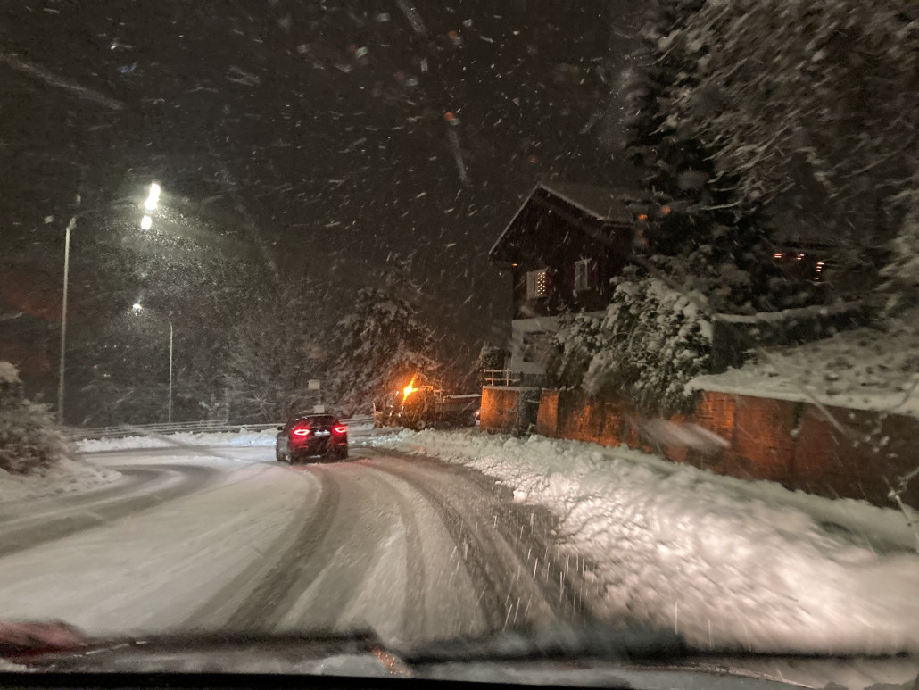 Schneefahrbahn anfangs Chur