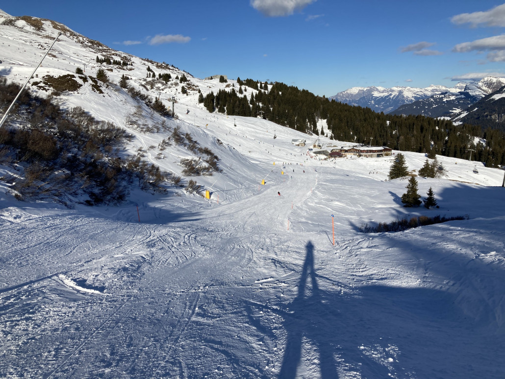 65a kurz vor dem Restaurant Alp Stätz. Stellenweise ziemlich glatt und eher mager mit Schnee beglückt.