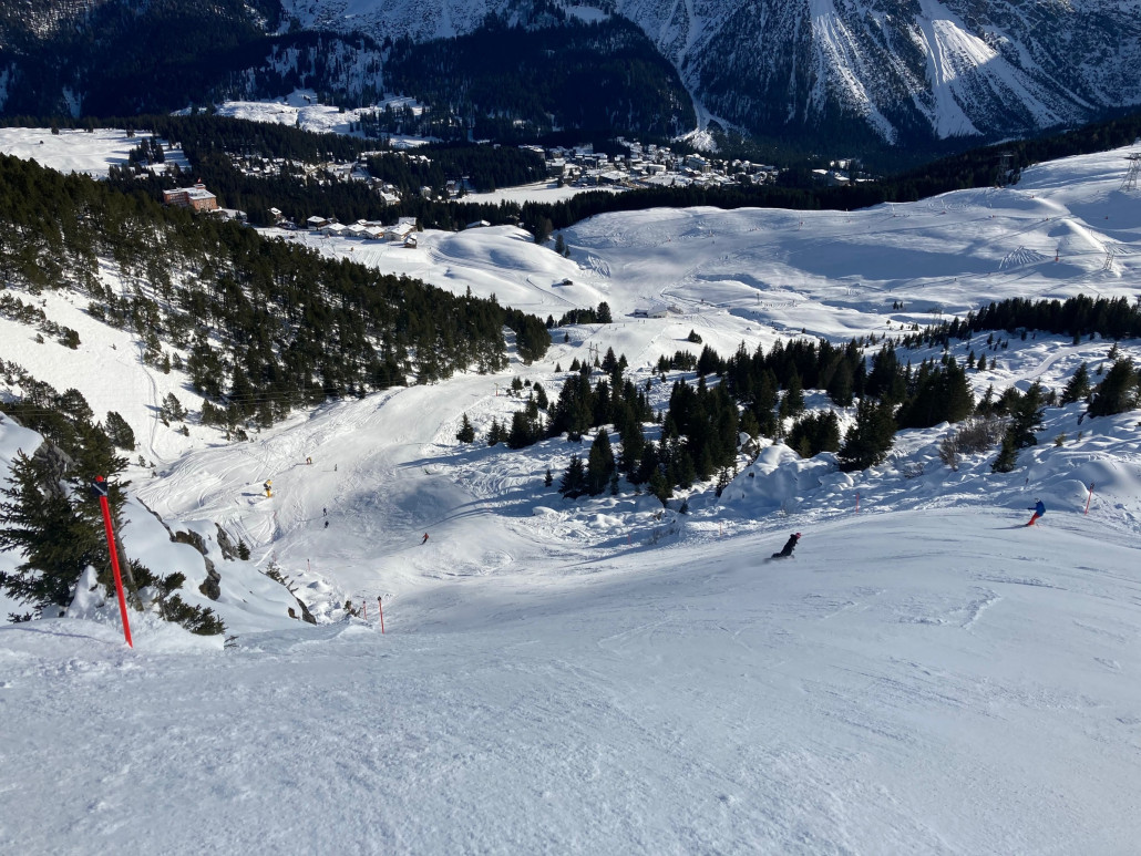 Steilster Abschnitt der Black Diamond Slope (45°)