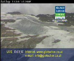 Ausaperung auch im oberen Gletscherbereich