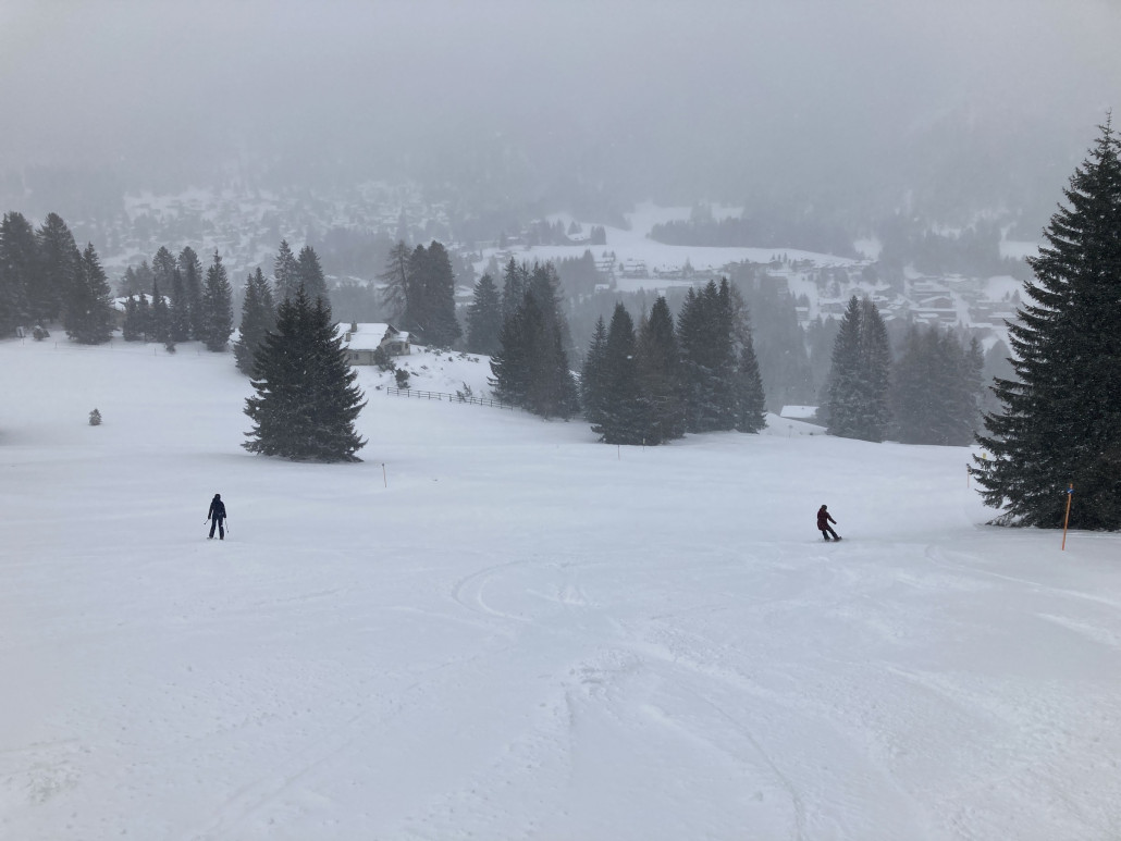 Blaue Piste in ansehnlicher Breite