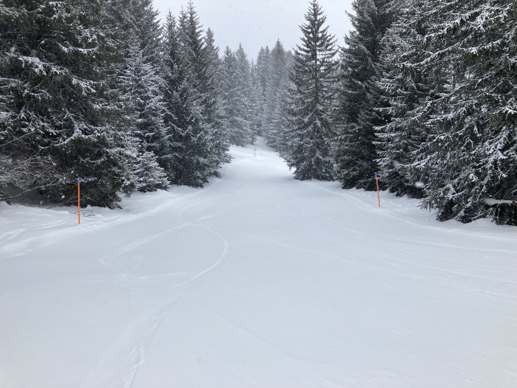 Verbindungspiste vom SL Crestas zur Sesselbahn Tgantieni