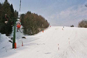 Foto mit historischem Wert: Auffahrt mit dem alten ESL in seiner vorletzten Saison.