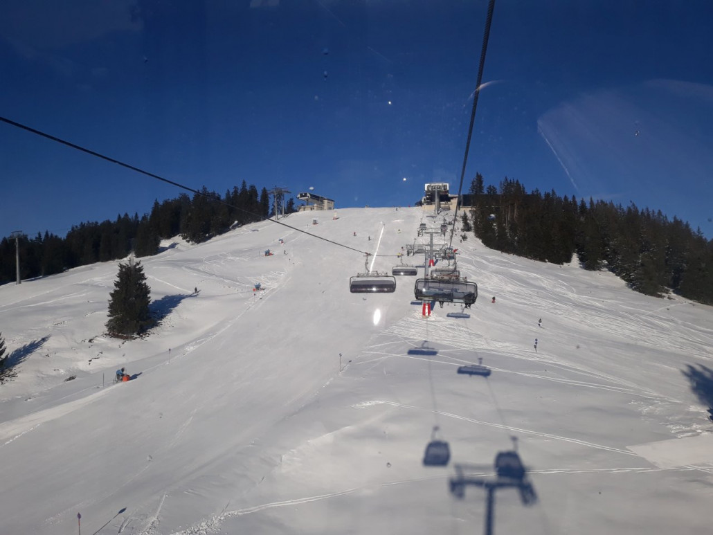 Filzbodenabfahrt oben fertig präpariert, aber nicht in Betrieb