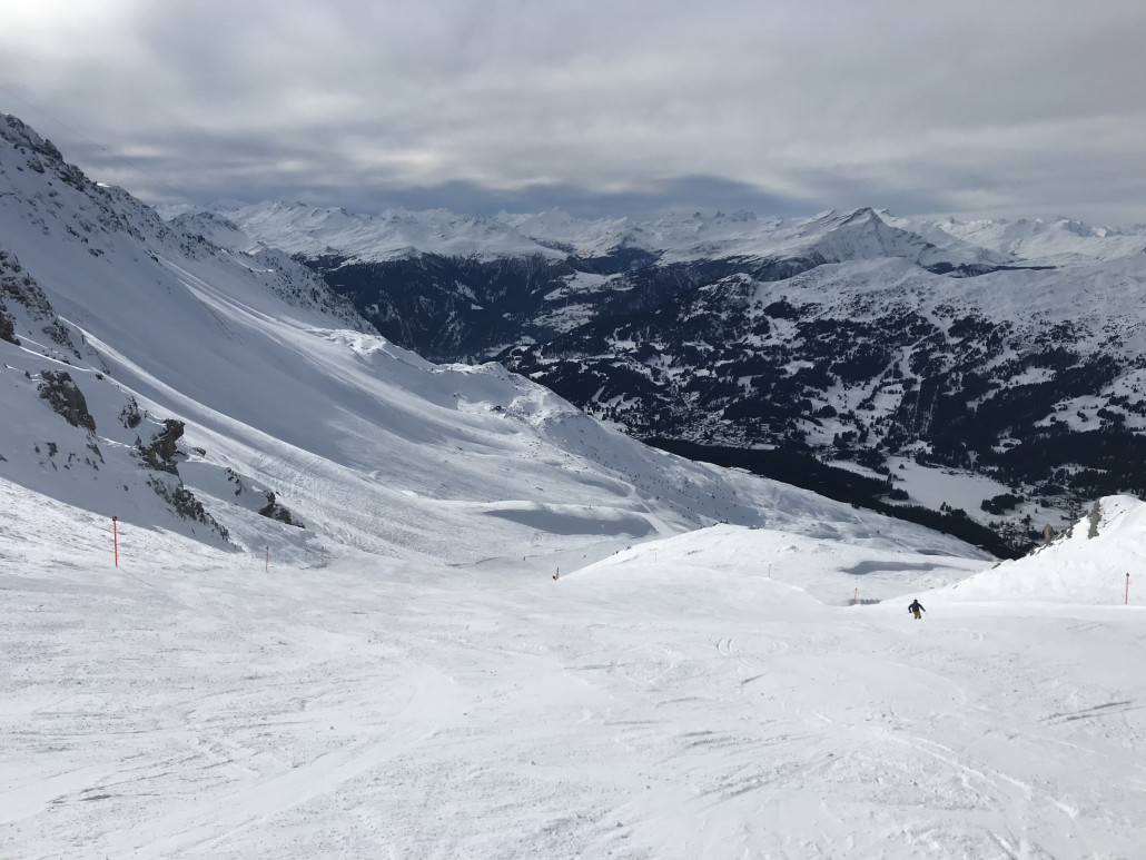 Supergut heute die Weisshornmulde. Aber trotz vielen Leuten fährt Weisshorn Speed ohne Speed