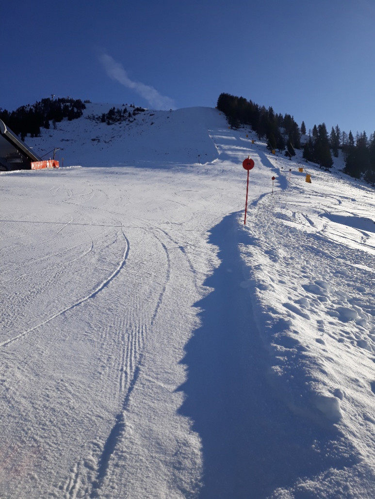 Blick auf die Piste Nr. 45: kompakt, aber griffig