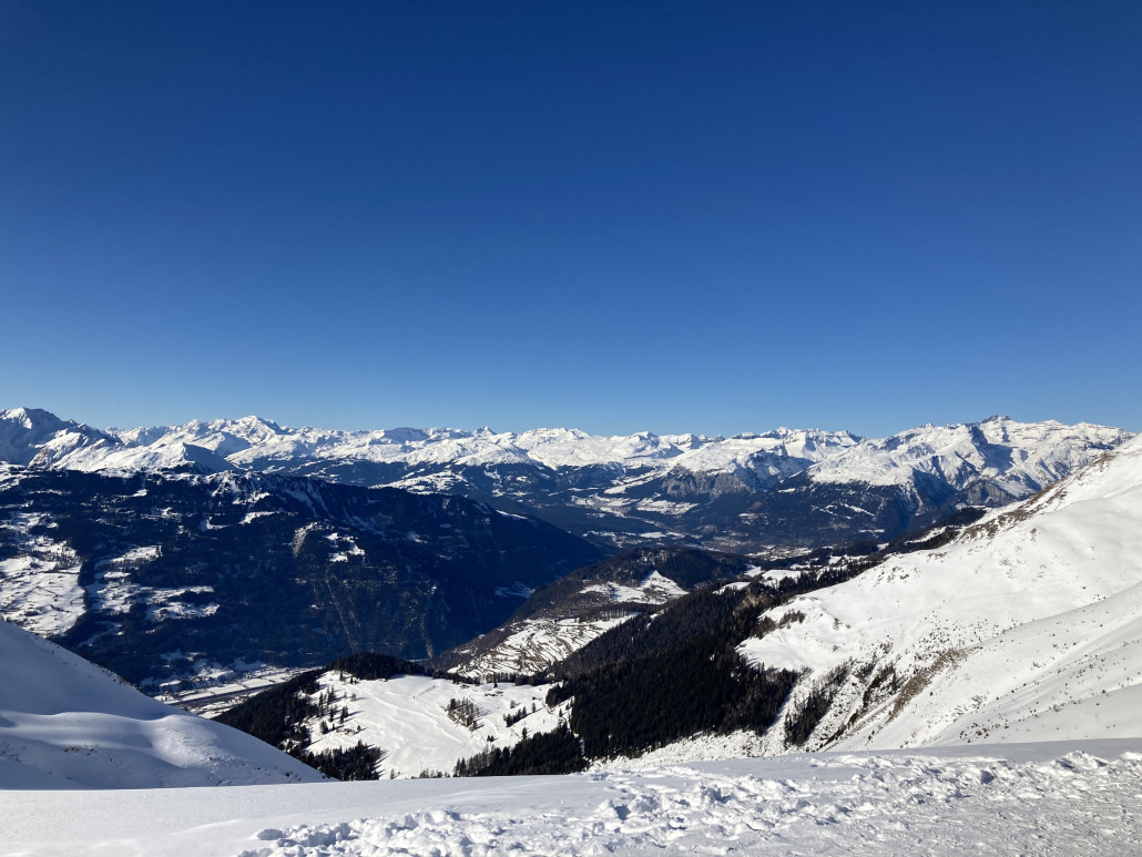 Blick nach Laax - das Wetter ist ähnlich gut ;-)