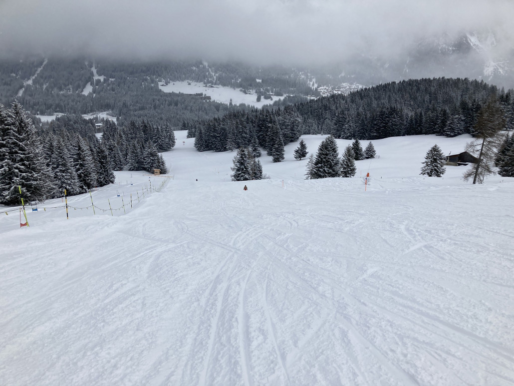 Der Schlusshang der 42b war relativ stark zerfahren und daher unruhig.