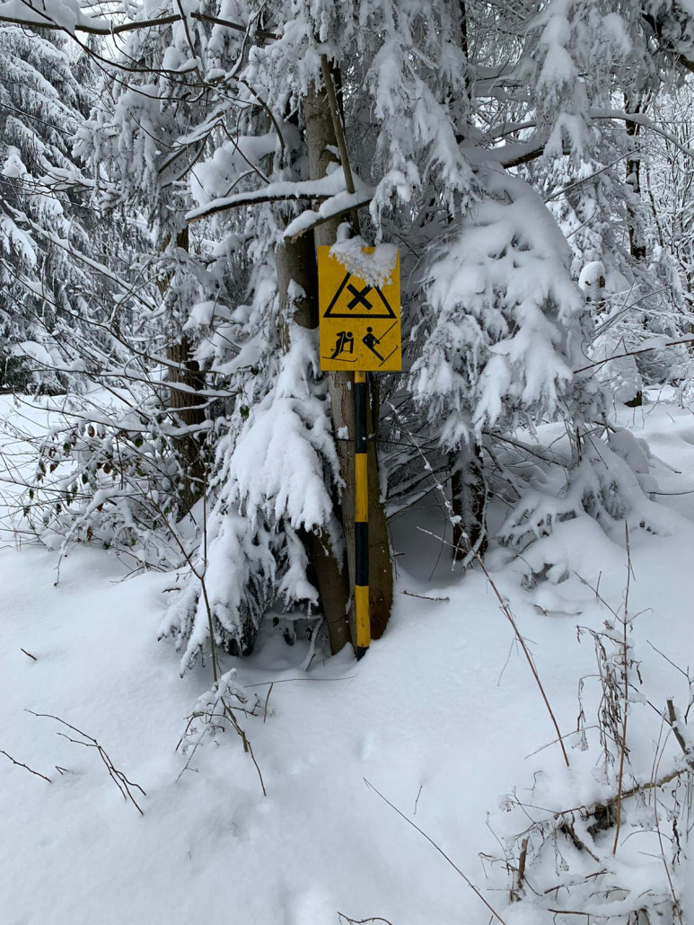 Querung der Schlepplifttrasse des SC Norweger Skilifts