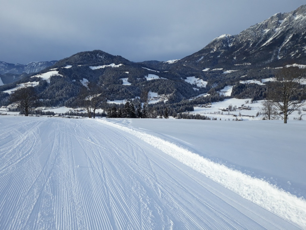 Bärbichl: für gefühlvolles Gleiten, da die Piste noch ganz weich ist.