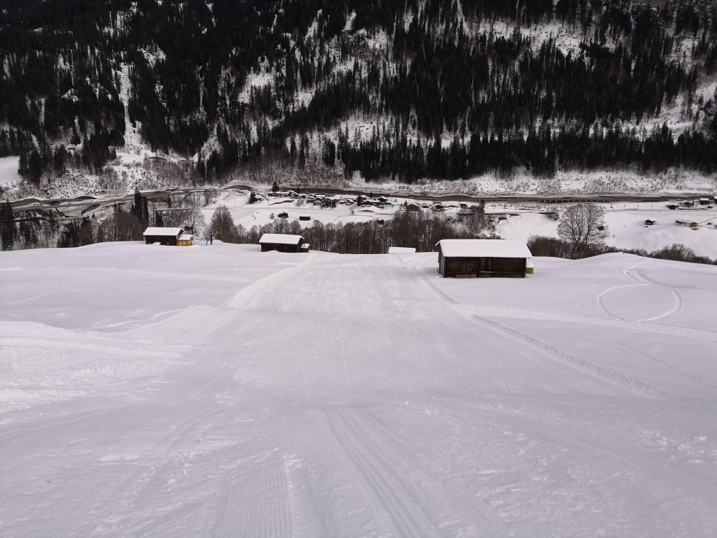 Pistenmarkierungen wurden nur sehr sparsam eingesetzt.