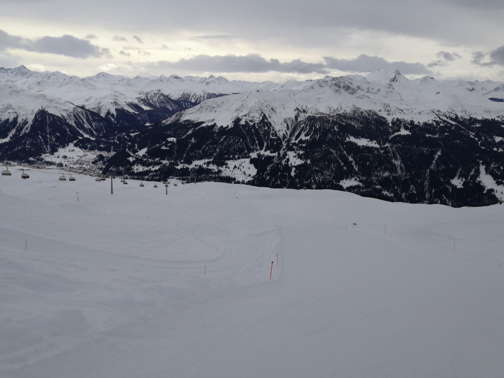 Wechsel auf Madrisa. Leider hat sich mit dem Skigebietswechsel auch das Wetter verschlechtert. Die Front scheint sich zu nähern.