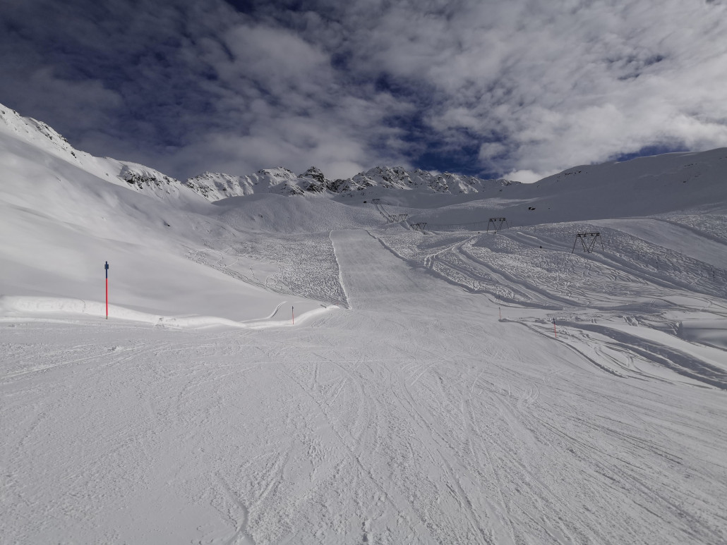 So leer war es nicht nur fürs Foto und die Pisten sind in Topzustand
