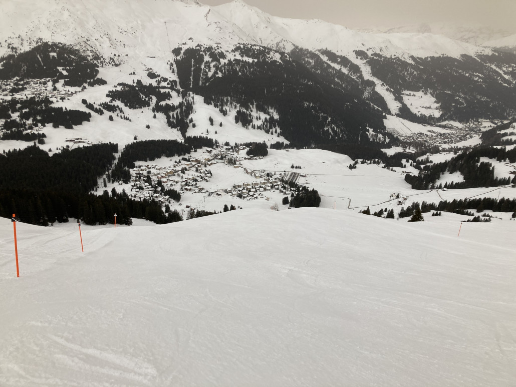 Beltramettipiste kurz vor dem Steilhang