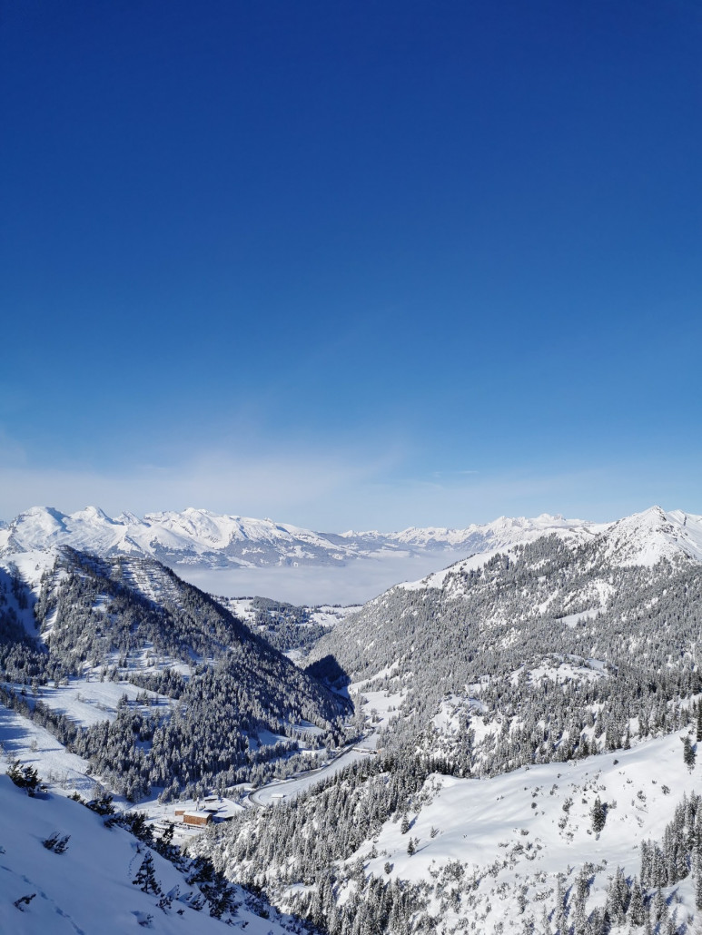 Der Klassiker: Blick ins Rheintal mit (Hoch-)nebel.