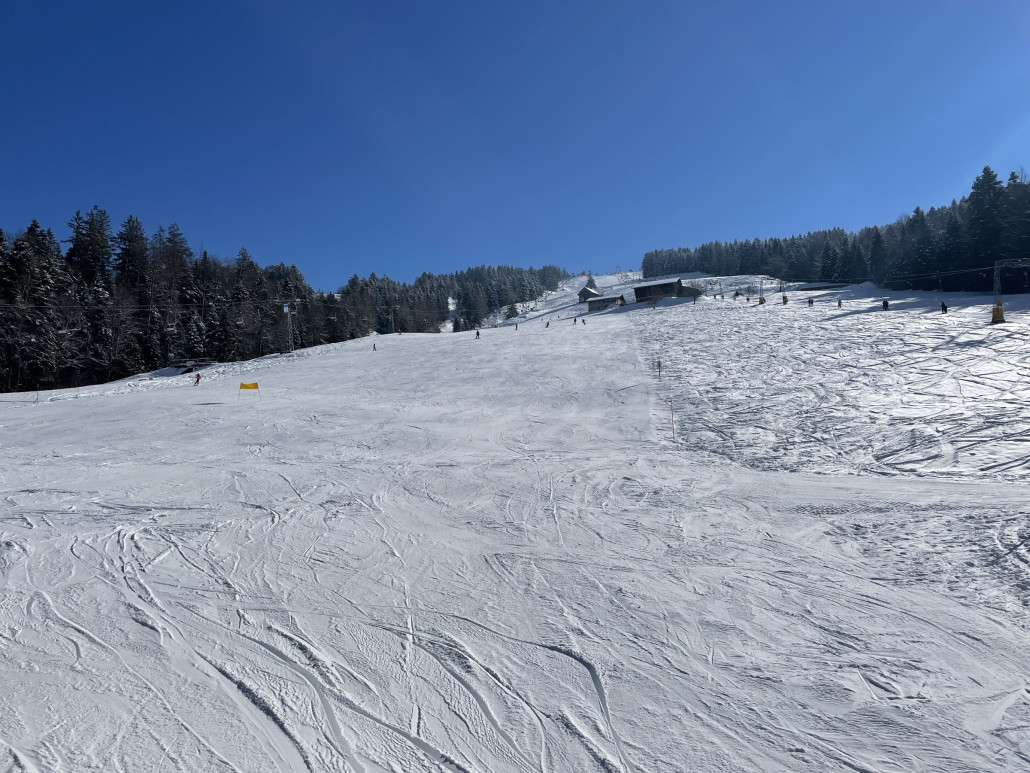 Blick auf den Schlusshang der Piste Kohlrüti