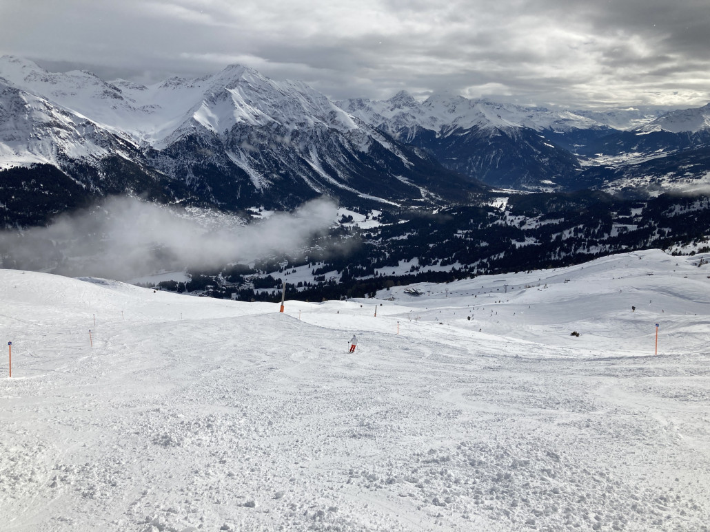 Pampige Pistenbeschaffenheit an der KSB Cumacheals. Anstrengend zu fahren, solche Angelegenheiten.
