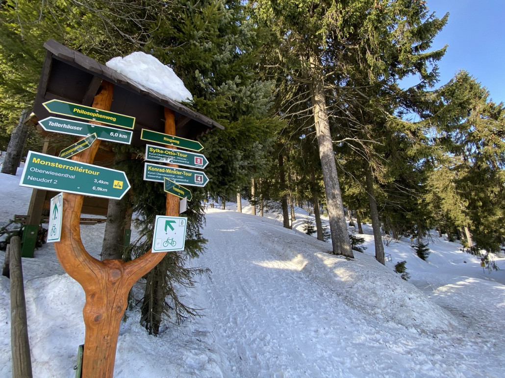 Weiter ging es auf dem "Fremdensteig", ein im Vergleich zum Skihang moderat ansteigender Wanderweg