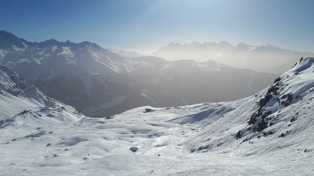 Ab hier flacher Sonnenskilauf