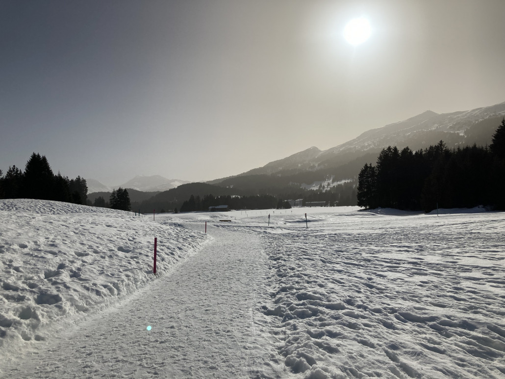 Blick über den Heidsee von Valbella aus