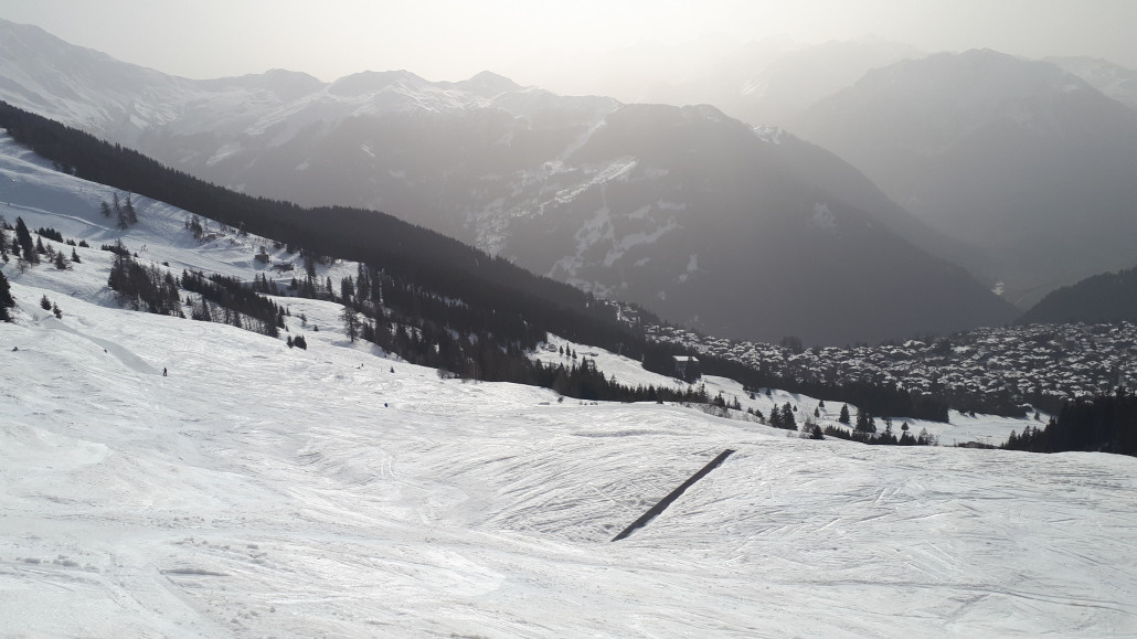 Auslauf mit Blick auf Verbier