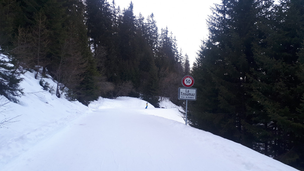 Unten dann Ziehweg an der Straße entlang