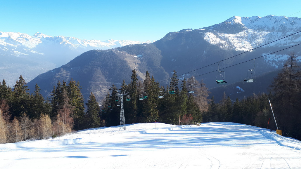 Die Talabfahrt nach La Tzoumaz