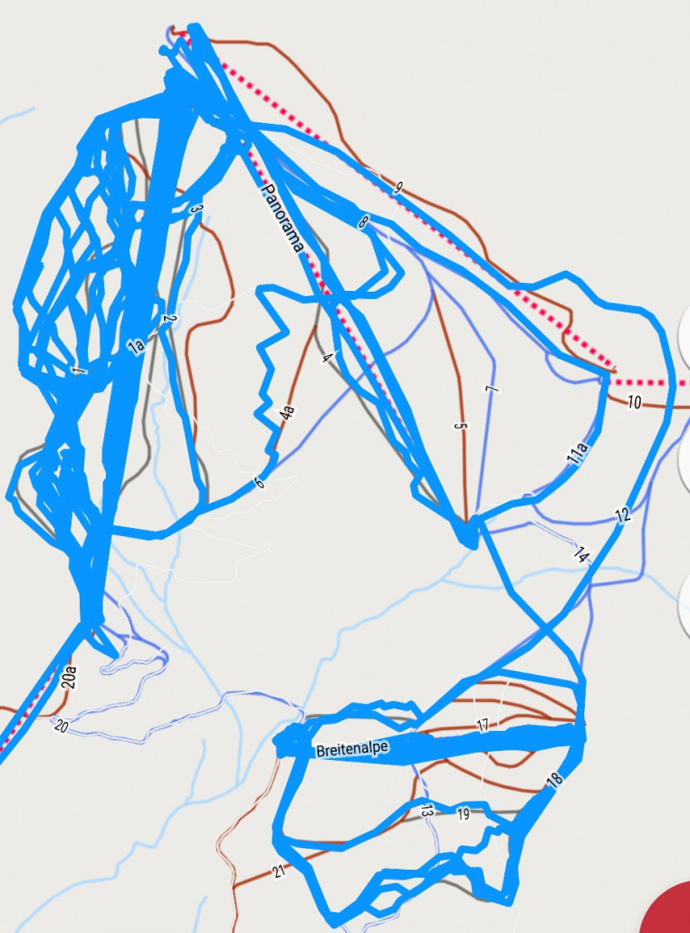 Die zahlreichen Varianten an der EUB sowie Breitenalpe