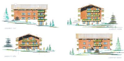 Ansicht der Ferienhäuser