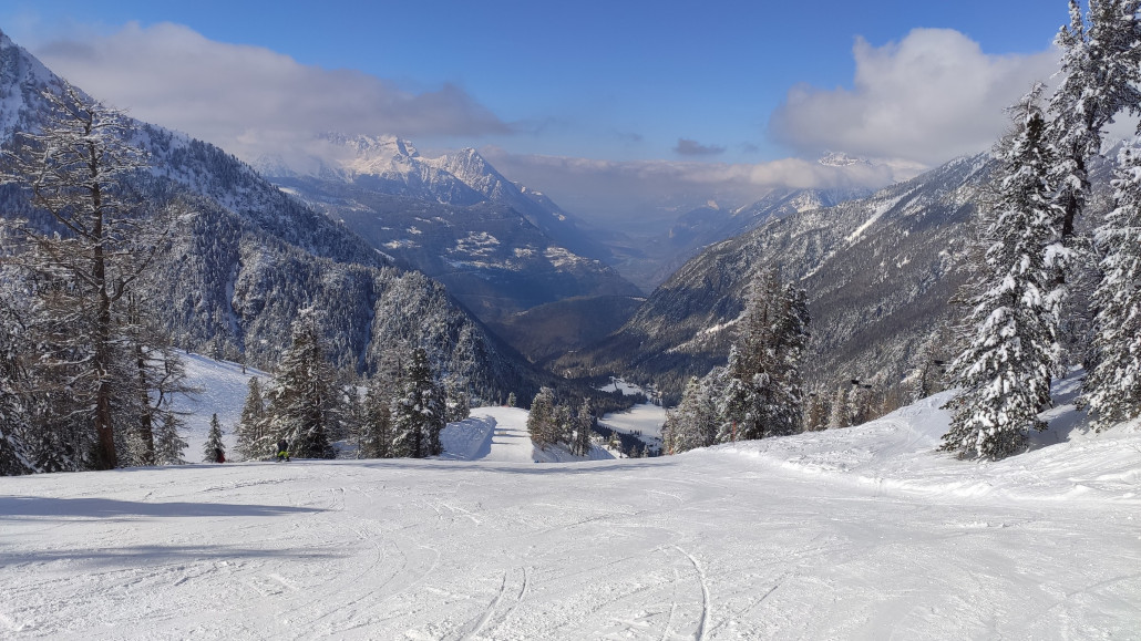 Champex-Lac, schwarze Piste.mit Blick ins Rhonetal