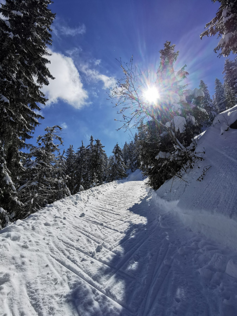 Rote Aussenrum-Skating Piste mit richtigem Hammer. Hier gings wirklich nicht ohne Pause.