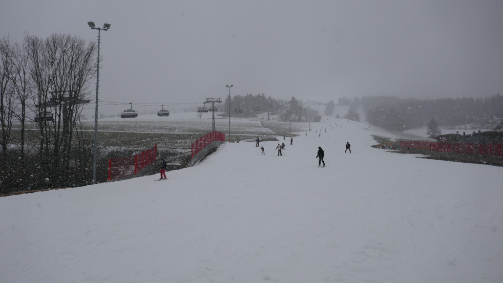 Um 16:00 Uhr setzte dann kurzzeitig starker Schneefall ein