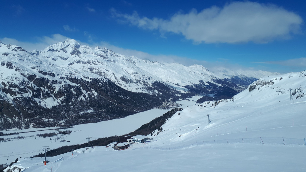 Die zweite Sektion Furtschellas ist heute als einziger Lift wegen Wind außer Betrieb. Man kommt aber mit dem Schlepplift auch zurück.